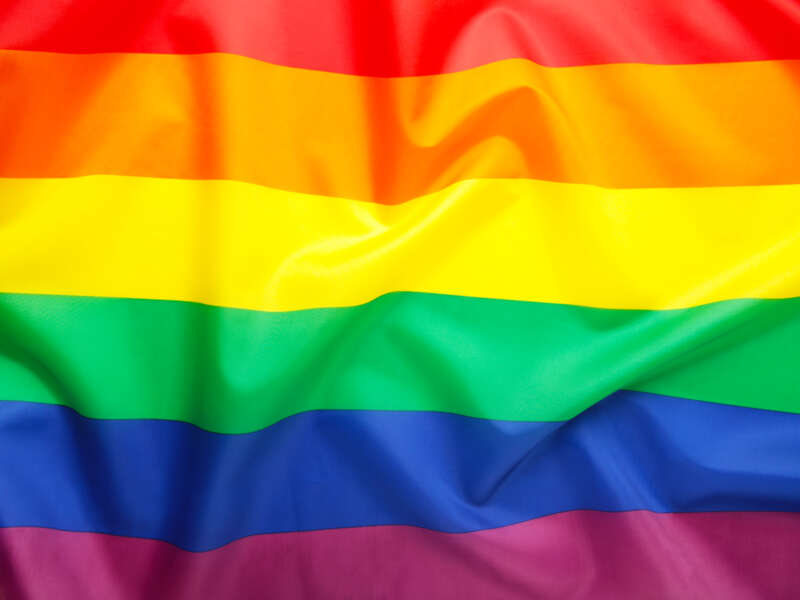 Rainbow flag background with copy space